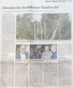 Einsatz im Seehäuser Stadtwald