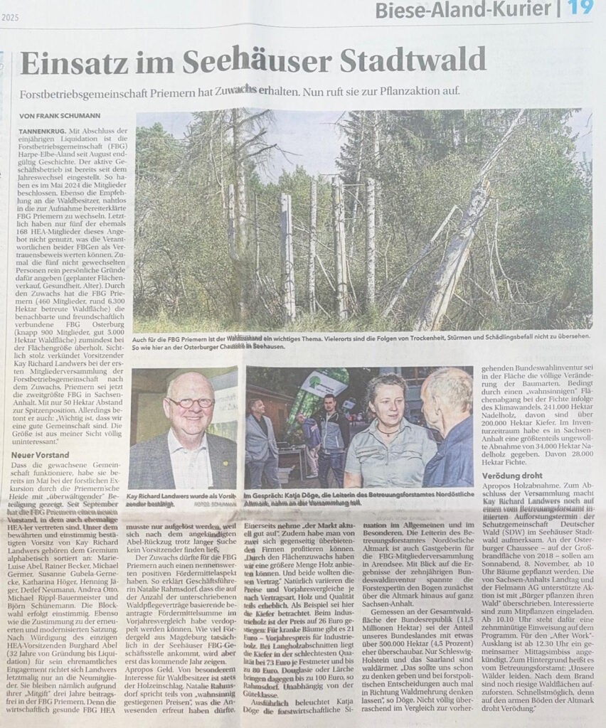 Einsatz im Seehäuser Stadtwald